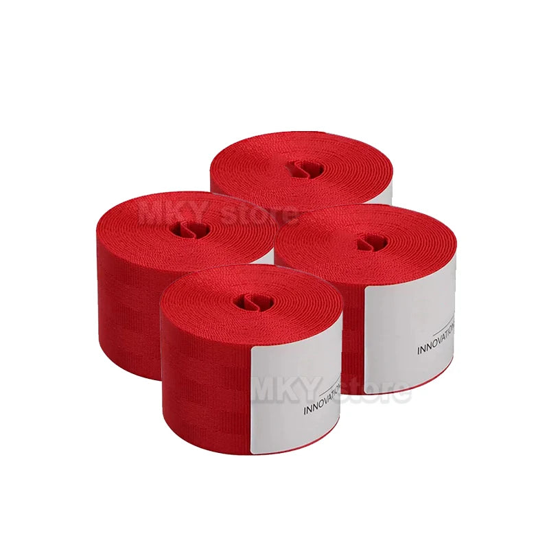 4 бр. универсални цветни автомобилни колани 3.6 м – състезателни/модифицирани предпазни колани